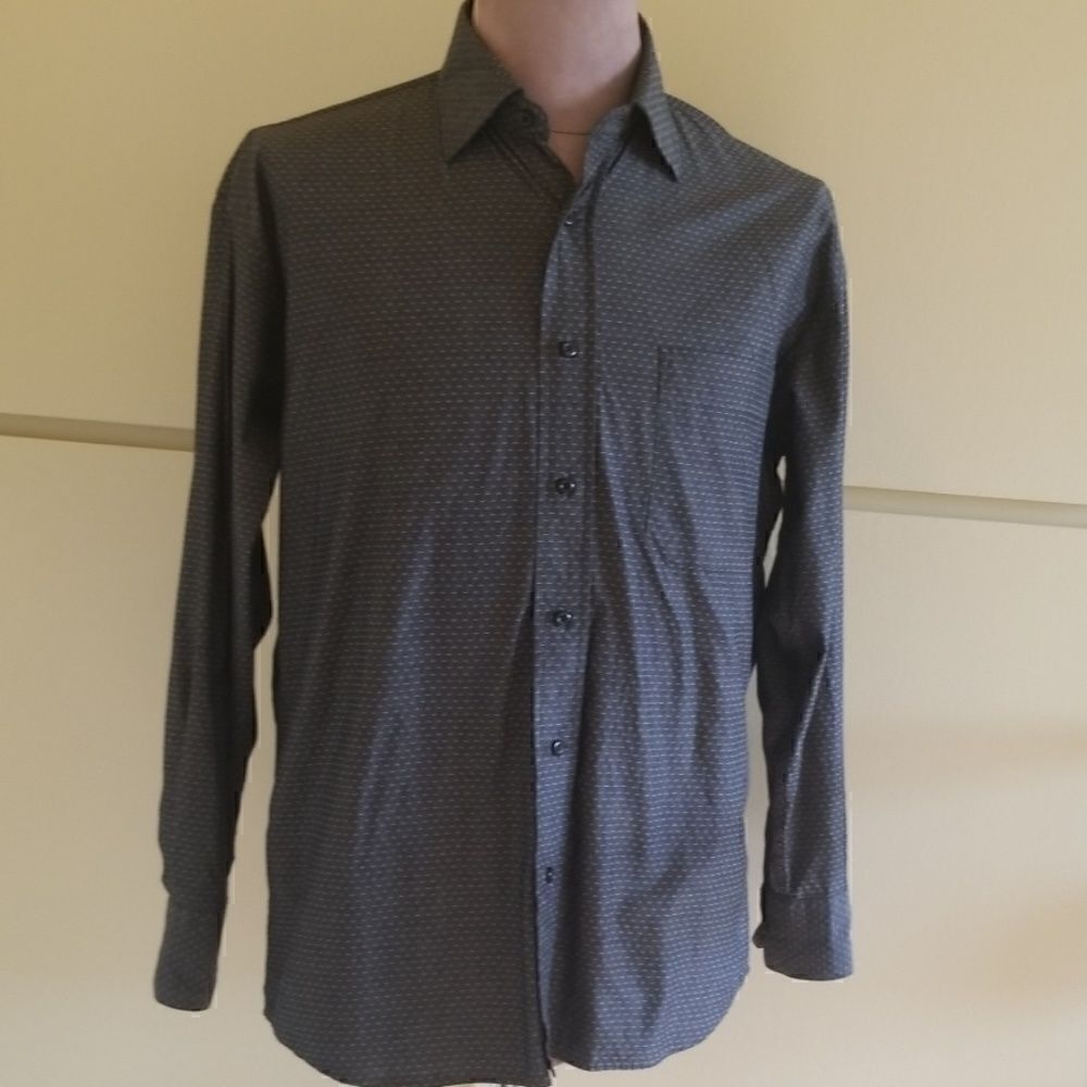Perry Ellis, Grey Dress Shirt, Medium